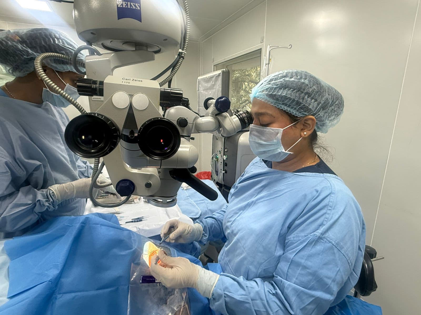 Cataract surgery in progress at Pinnacle Healthcare and Eye Clinic
